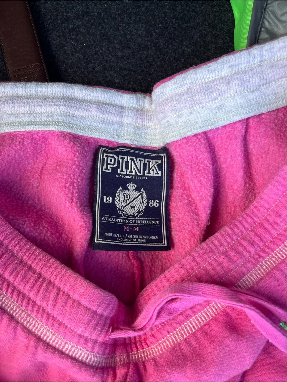 PINK Y2K Sequin Logo Sweatpants Hot Pink Size M - Picture 4 of 6